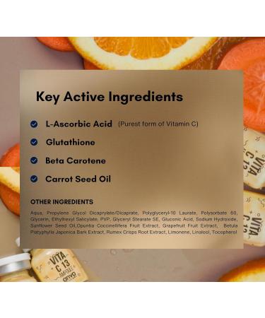 Vitamin C Serum Ampoule - 13% Pure Vitamin C & Glutathione for Pigmentation Fine Lines & Wrinkles | 10 x 5ml | Korean Skincare - International Shipping - Buy Online on GoSupps.com