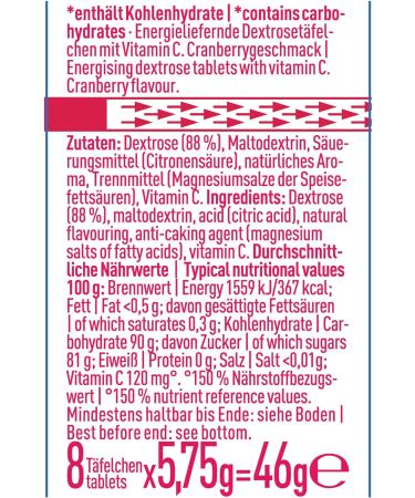 Dextro Energy Cube Cranberry + Vitamin C (18 Pack) - Boost Immunity with Glucose & Carbohydrates - Essential Daily Energy Support - Buy Online on GoSupps.com
