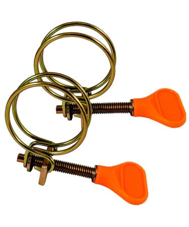 2X Double Wire Hose Clamps Orange - 24-32mm - for 1" Ribbed Hosing 24-32mm - Orange 1"