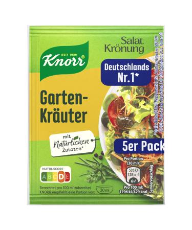 Knorr Salad Dressing Garden Herbs for a delicious salad dressing with natural ingredients* 5 x 3 portions 15 pieces