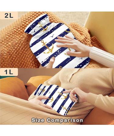 Buy Naanle Seagull Golden Ancer 2L Transparent Hot Water Bottle with Cover - Large Hot Water Bottle for Bed Hand & Foot Pain Relief & Heat Therapy - Buy Online on GoSupps.com