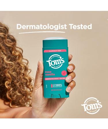 Tom s of Maine Rose Vanilla Aluminum Free Natural Deodorant For Women & Men | Goes on Clear | Odor & Wetness Protection | Naturally Derived and Moisture-Locking Ingredients | 3.25 oz Rose Vanilla 3.25 Ounce (Pack of 1) - Buy Online on GoSupps.com