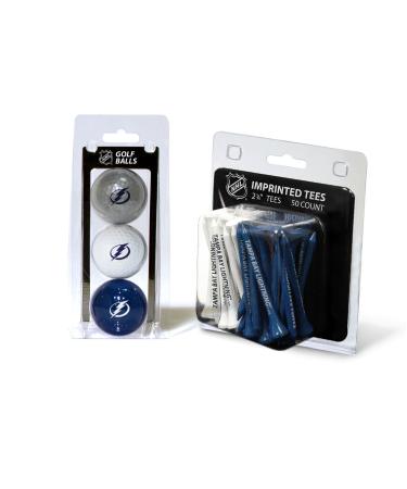 Team Golf Golf Balls with NHL-Logo 3 pieces & 6.5 cm (2 3/4 inches) Regulation (50 pieces)-Ball colors can vary Tampa Bay Lightning