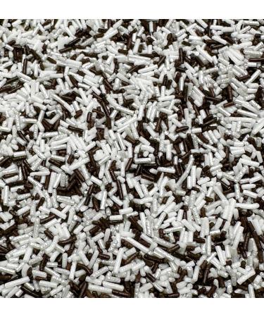 Ghostly Sugar Strands Silver Black and White Sprinkles Halloween Cake Topper Edible decorations (60g)