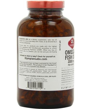Olympian Labs Omega 3 Fish Oil 2000mg - 240 Count, 120 Servings for Heart & Joint Health - Buy Online on GoSupps.com