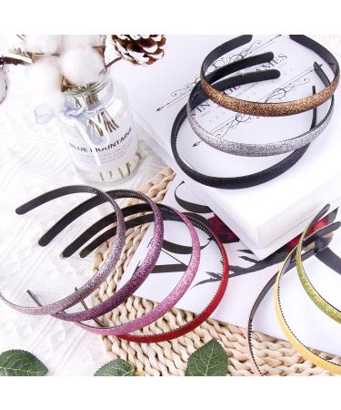 Duufin 28 Pieces Glitter Headbands for Girls - Colorful Sparkle Hair Bands with Teeth - 28 Colors - Buy Online on GoSupps.com