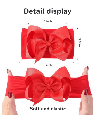Shop 20-Piece Baby Headband Set | Stretchy Hair Bands with 6-Inch Big Bows for Newborns Toddlers & Kids Multi-Colored Options Available - Buy Online on GoSupps.com