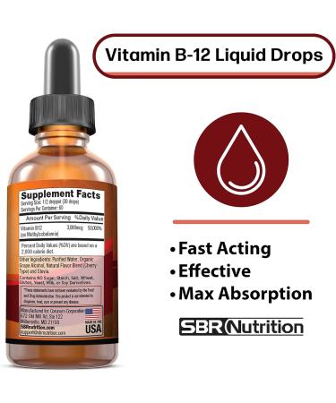 SBR Nutrition D3+K2 and B12 Bundle - Vitamin D3K2 (MK7) Peppermint Liquid Drops 1oz + Vitamin B-12 3000mcg Liquid Drops 2oz - Adults & Kids - Non-GMO, Gluten Free - Buy Online on GoSupps.com