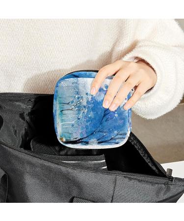 GIAPB Period Bag Sanitary Napkin Storage & Travel Makeup Bag - Watercolor Blue Tree Design - Buy Online on GoSupps.com