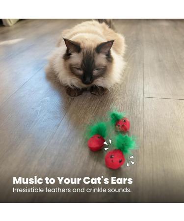 Petstages Straw-Babies Dental Care Toy for Cats | Catnip-Infused Mesh Material | Pack of 3 Pink Strawberries - International Shipping Available - Buy Online on GoSupps.com