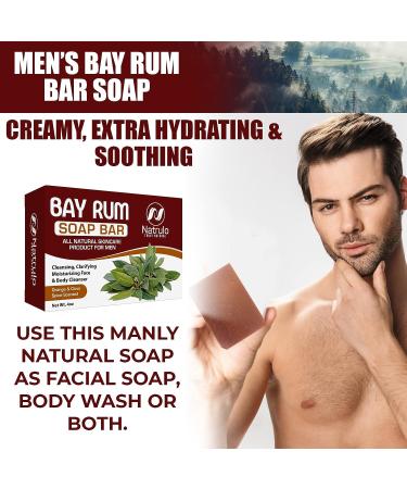 Bay Rum Soap for Men 4oz - Orange & Clove Spice Scented - Made in USA - Manly Face & Body Wash - Buy Online on GoSupps.com