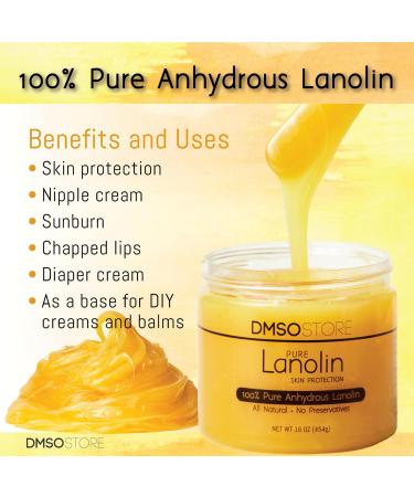 Lanolin 1 lb. Unrefined 100% Pure USP Grade. Skin protectorate and moisturizer that delivers deep hydration and nourishment excellent as a nipple cream. - Buy Online on GoSupps.com