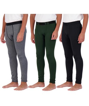 3 Pack: Youth Boys Compression Pants Leggings Tights Baselayer Cold Gear Sports Football Basketball Medium Set 7