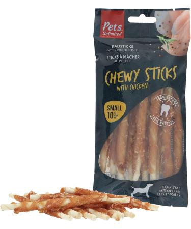 Pets Unlimited Chew Sticks - Chicken Flavor 10 Pieces 100g | Premium Dog Treats for Healthy Chewing - International Shipping Available - Buy Online on GoSupps.com
