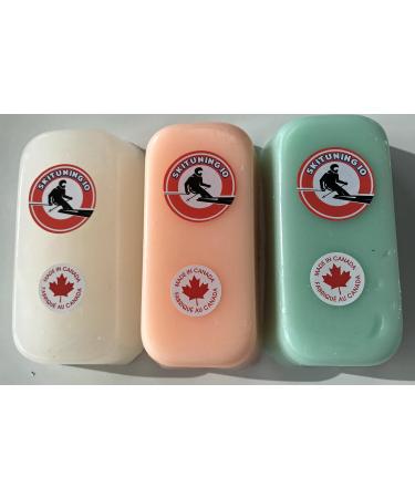 Skituning.io Wax Trio (250g Bars x 3) 750g Total Universal Cold & Warm waxes Made in Canada