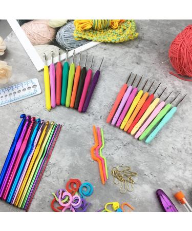 100pcs Crochet Hooks Set with Soft Grip Handles | Complete Crochet Kit for Beginners and Experts | Yarn Knitting Needles and Accessories | Green - Buy Online on GoSupps.com