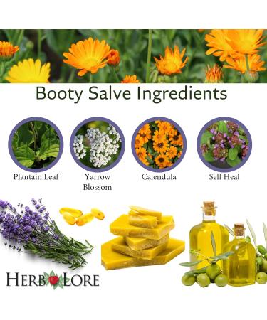 Herb Lore Organic Booty Salve Natural Soothing Ointment Herbal Comfort Cream for Sensitive, Delicate Areas and Itching (3.4 oz) 3.4 Ounce - Buy Online on GoSupps.com