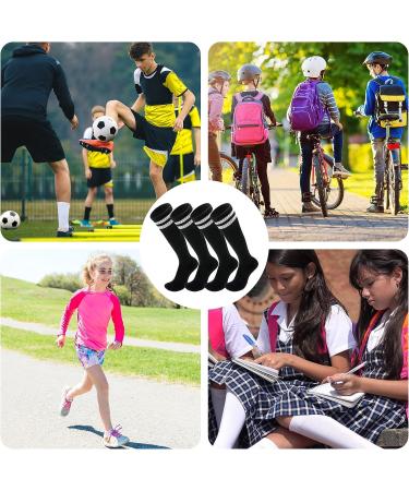 Kids Football Socks - Breathable Sports Training Soccer Socks for Ages 5-12 | 2 Pairs for Boys and Girls | Ideal Gift (Black) - Buy Online on GoSupps.com