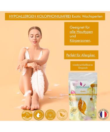 800g Dermawax Exotic Hypoallergenic Waxing Pearls - Gentle Hair Removal for Eyebrows Face Intimate Areas and More - Buy Online on GoSupps.com