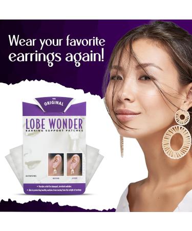Lobe Wonder - The Original Ear Lobe Support Patch for Pierced Ears - Eliminates The Look of Torn or Stretched Piercings - Protects Healthy Ear Lobes from Tearing - 180 Patches - Buy Online on GoSupps.com