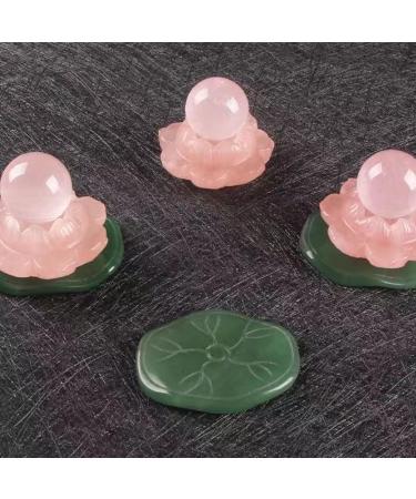 Natural Crystal Rough Crystal Lotus Flower Crystal Stone Natural Pink Rose Quartz Lotus with Crystal Ball Green Leaf Ornaments Handmade Crafts Decor 1pc QINTINYIN 1pc Rose Quartz - Buy Online on GoSupps.com