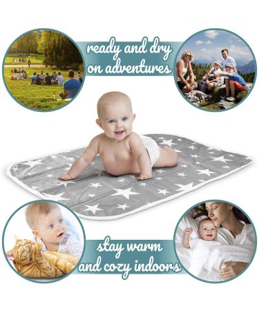 Breathable Baby Diaper Pad & Wrap | Washable Reusable Ceiling Pad for Infants & Toddlers - 50x70 cm (Star Gray) - Buy Online on GoSupps.com
