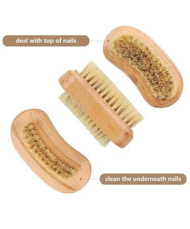 3-Piece Natural Bamboo Nail Brush Set for Manicure & Pedicure - Gentle Cleaning for Fingernails & Toenails - Adults & Kids - Elegant Color - Buy Online on GoSupps.com