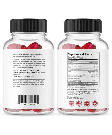 Biolyfe Keto Gummies - Max Strength ACV with Pomegranate Juice, Beet Root, B12 - 60 Gummys - Buy Online on GoSupps.com
