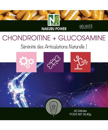 NAKURU | Chondroitin + Glucosamine | Power Range | Made in France | Natural Joint Serenity! (60 Capsules of 640 mg / Net Weight: 38.3 g) - Buy Online on GoSupps.com