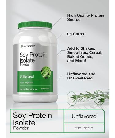 Horbäach Soy Protein Isolate Powder - 3lb Unflavored | Vegan Non-GMO Gluten Free | International Shipping - Buy Online on GoSupps.com