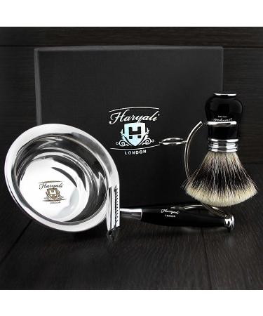 Proper Men's Razor Set | DE Razor Plane Splitterspitze Hair Brush & Stainless Steel Bowl - Premium Shaving Essentials - Buy Online on GoSupps.com