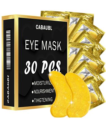 30 Pairs Under Eye Patches Gold Under Eye Mask Eye Masks Skincare Enriched with Collagen Eye Patches for Puffy Eyes and Dark Circles Undereye Bags Reduce Wrinkles Anti-Aging