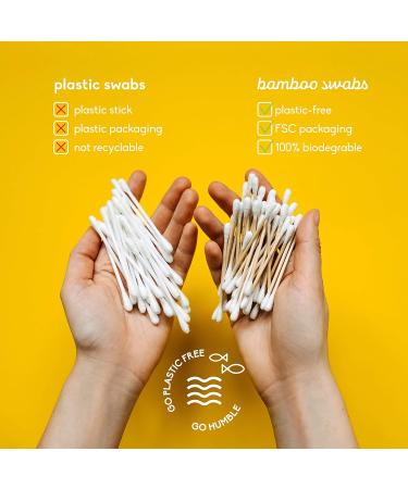 Humble Natural Bamboo Cotton Buds - Eco-Friendly Blue - Pack of 6 (600 pcs) | International Shipping Available - Buy Online on GoSupps.com