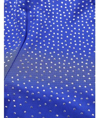 YiZYiF Men's Sequins V Neck Dance Shirt Unitard Blue - Medium | Dancewear - Buy Online on GoSupps.com