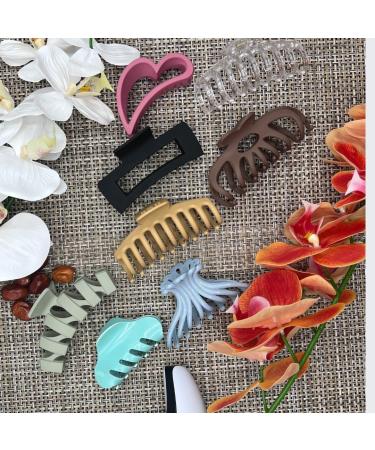 SP Hair Clips 8-Pack - Versatile for Thin, Thick, or Curly Hair | Matte Banana Clips for Strong Hold | Cute Colors | Stylish & Secure Hair Styling - Buy Online on GoSupps.com