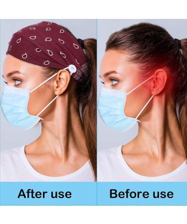 Nursing Headbands with Buttons - 6-Piece Set for Women | Boho Bandana Headwraps for Face Covering | Ear Protection and Style (Classic Pattern) - Buy Online on GoSupps.com