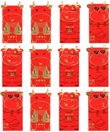 NOLITOY 24 Pcs 2021 2021 Year of The Ox Red Packet New Year Red Envelopes Cartoon Ox Year Red Envelopes Decorative Envelopes Wedding Purse Wedding Money Envelope New Year Red Packet Lucky Redx2pcs 17X9CMx2pcs - Buy Online on GoSupps.com