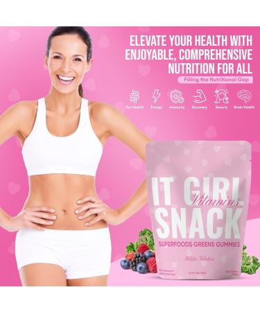 Organic Super Greens Multivitamin Gummies Superfood Gummy Bears with Spirulina Chlorella Prebiotic Fiber Fruits & Veggies for Gut Health Digestion Energy & Beauty 100 Gummies Pink Starburst Strawberry 1 Count (Pack  - Buy Online on GoSupps.com