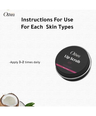 Oshea Cosmetics Lip Scrub 30 Ml / 1 Oz Exfoliating & Hydrating Gentle Formula 100% Pure Honey Shea Butter Coconut Oil For Dry Lips Removes Dead Skin Suitable for Lip Types - Buy Online on GoSupps.com