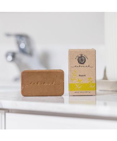 Debreah Neem Pine Tar Bar Soap - Handmade Vegan Hot Process Soap with Sweet Smell - Ideal for Men and Women - Neem Infused - 3.8 oz - Buy Online on GoSupps.com