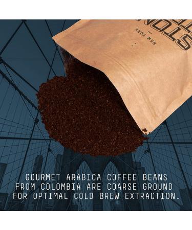 Stone Street Cold Brew Coffee - Strong & Smooth Low Acid Blend - 100% Arabica Gourmet Coarse Ground Dark Roast - Colombian Single Origin - 1 LB - Buy Online on GoSupps.com