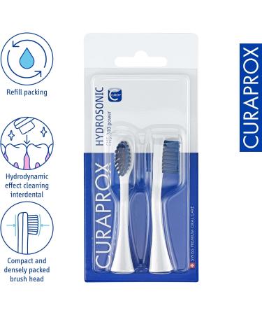 Curaprox CHS 300 Replacement Brush Heads - Power Pack for Hydrosonic Easy Electric Toothbrush | 2-Piece Refill - Buy Online on GoSupps.com
