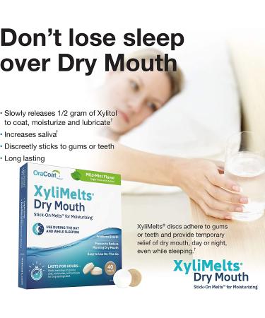 XyliMelts Discs for Dry Mouth Mild Mint 80 ea - Pack of 1 | Fast Relief from Dry Mouth - Buy Online on GoSupps.com
