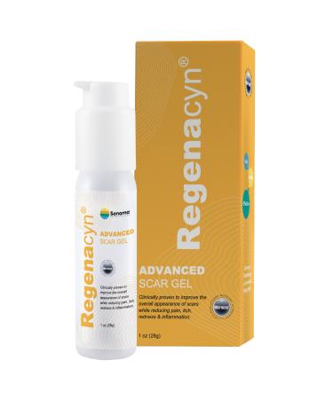 Regenacyn Scar Gel Advanced Acne Scar Treatment with Hypochlorous Acid Stretch Mark Remover with Microcyn Technology Back Acne Treatment Keloid Scar Removal Works on Old New Surgery Scar 1oz 1 Ounce (Pack of 1)