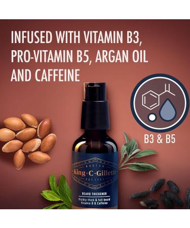 King C. Gillette Beard Thickener with Vitamin B Complex and Caffeine 1.7oz - Buy Online on GoSupps.com