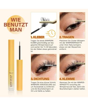 Buy Quewel Eyelash Glue for DIY Eyelash Extensions - Waterproof Black Adhesive (5+5ml) | Long-Lasting Bond for Cluster & Individual Lashes - Buy Online on GoSupps.com