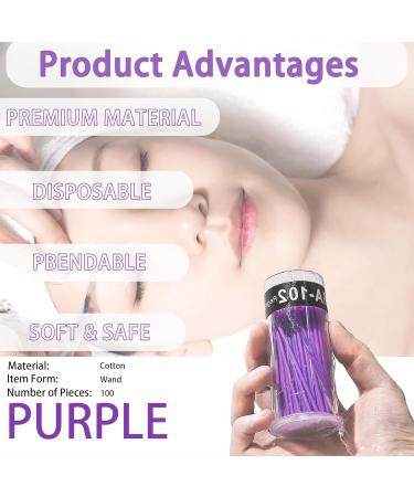 Micro Swabs 100pcs for Eyelash Extensions | Disposable Micro Applicator Brush | Makeup & Personal Care - A-Purple with Carrying Case - Buy Online on GoSupps.com