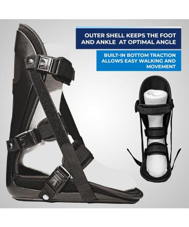 Kids Adjustable Night Splint - Pediatric Plantar Fasciitis & Foot Pain Relief Boot | Black X-Small - Buy Online on GoSupps.com