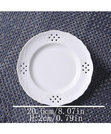 Dinnerware Dishes Plates Hollow Out Dessert Plate White Disc Home Kitchen Restaurant Coffee Shop Flat Plate Ceramic Fruit Plate Round Dinner Plate Dinner Restaurant Family Party Plates (Size : M) Medium - Buy Online on GoSupps.com