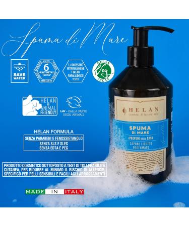  Helan Helan Spuma di Mare - Invigorating Liquid Soap Scented with Polynesian Lagoon Water - 300 ml - Buy Online on GoSupps.com